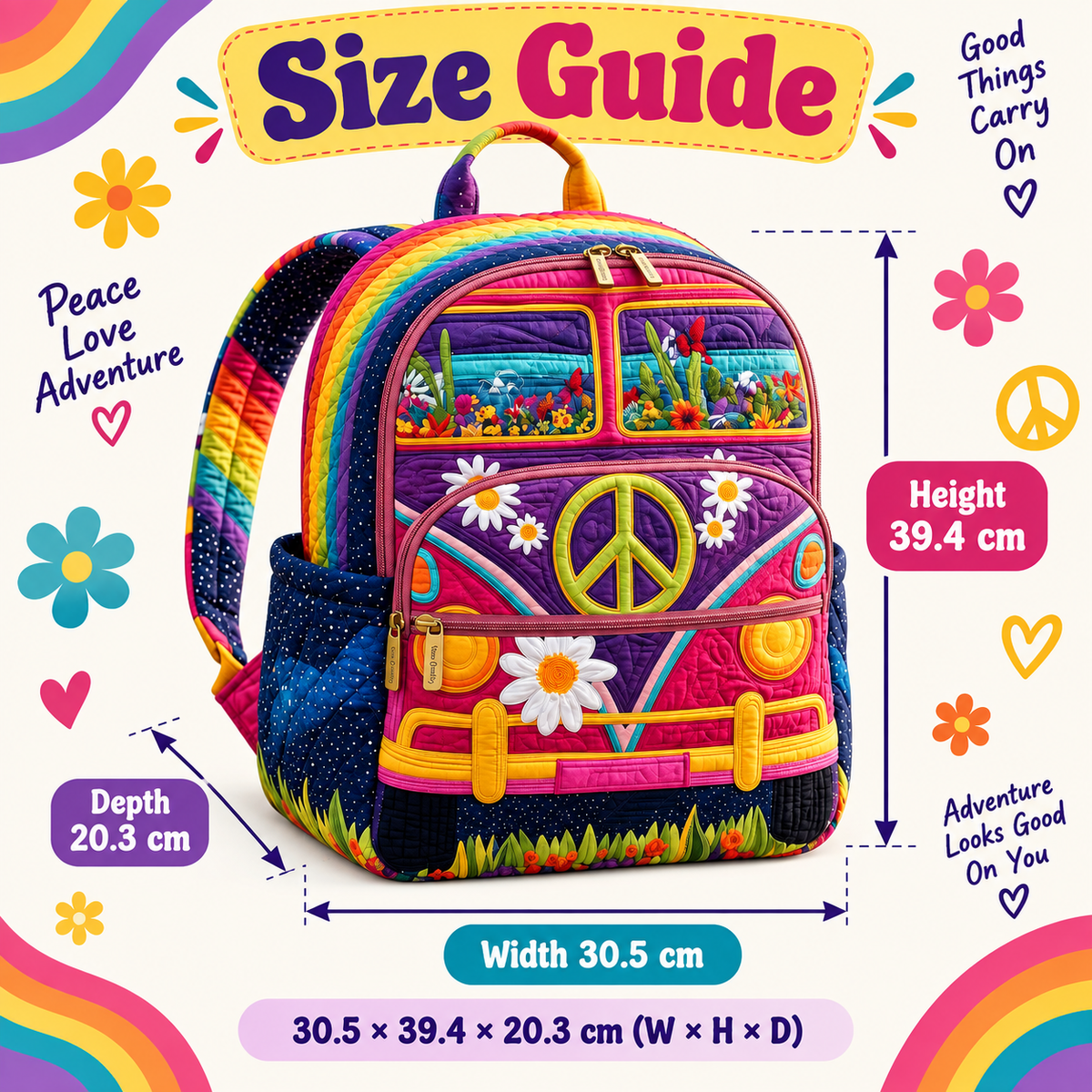 Quilted Boho Rucksack – Wildflower Garden