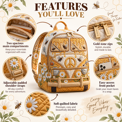 Quilted Boho Rucksack – Bees and Honey