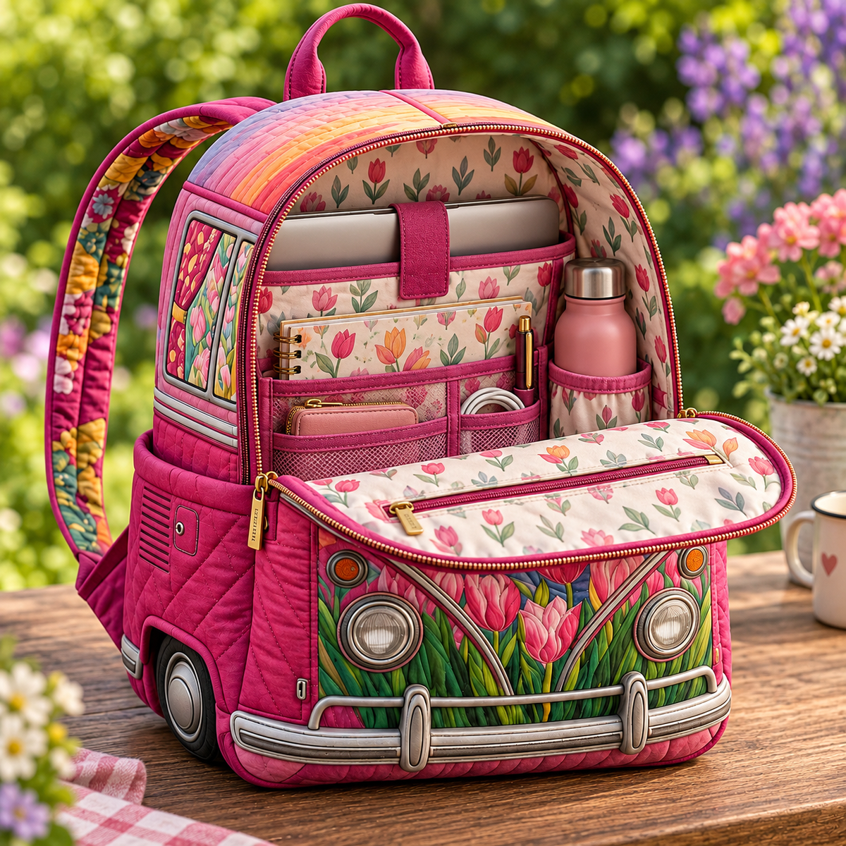 Quilted Boho Rucksack – Rose Dawn