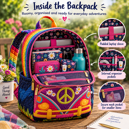 Quilted Boho Rucksack – Wildflower Garden
