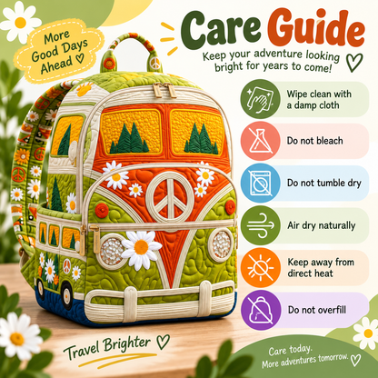 Quilted Boho Rucksack – Bus in the Woods