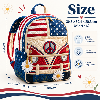 Quilted Boho Rucksack – Stars and Daisies
