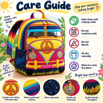 Quilted Boho Rucksack – Bus in the Sunlight
