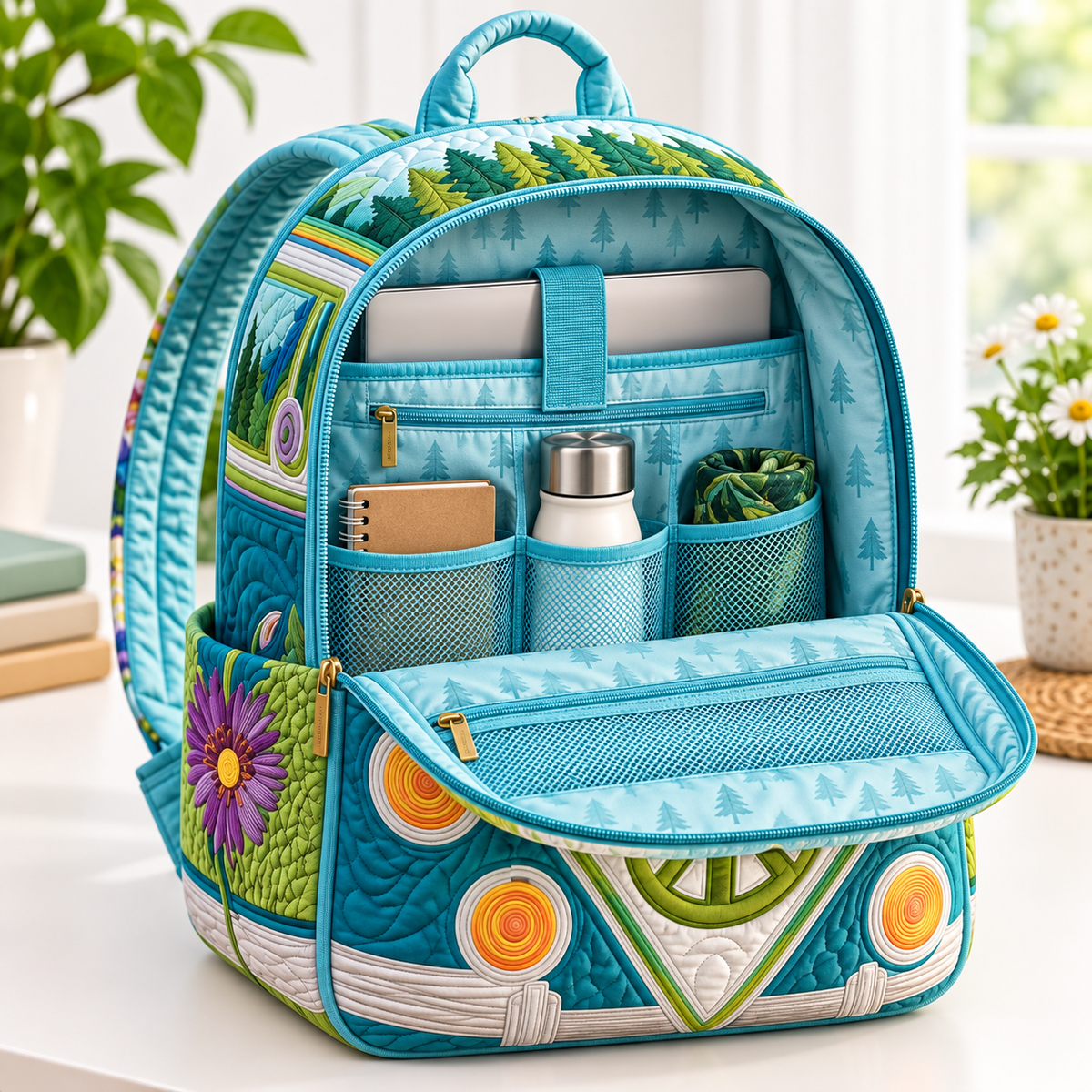 Quilted Boho Rucksack – Forest Walk