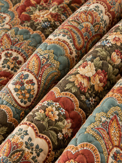 Vintage Paisley Floral Quilted 3-Piece Bedding Set