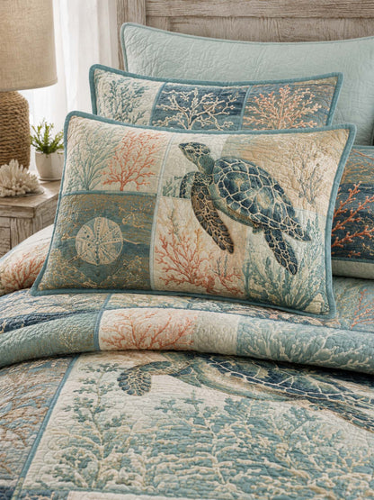 Sea Turtle Quilted 3-Piece Bedding Set