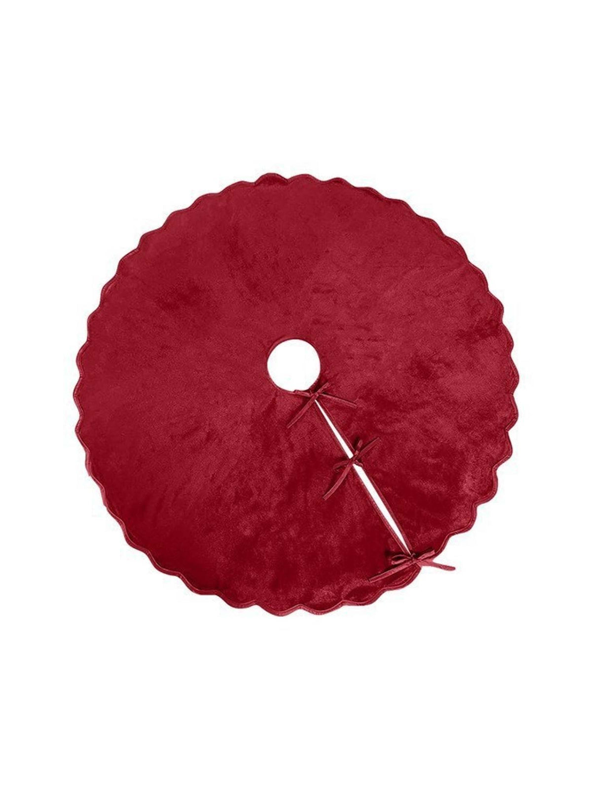 Scalloped Velvet Christmas Tree Skirt