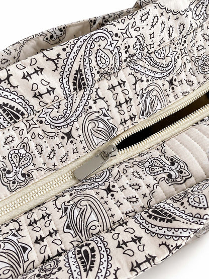 Vintage Bandana Paisley Quilted Tote Bag