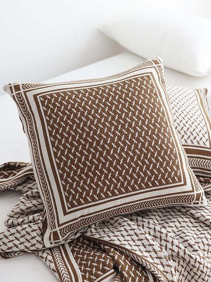 Geometric Knit Throw Blanket & Pillow Cover Set