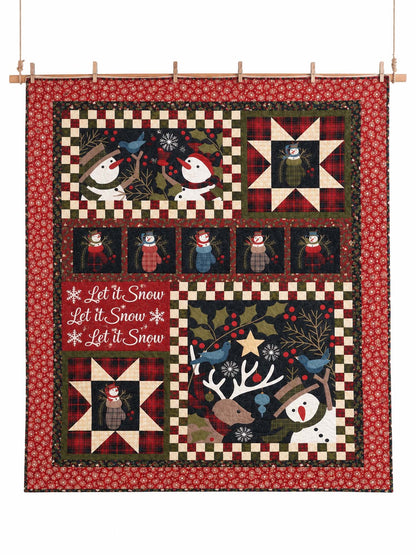 Let It Snow Woodland Patchwork Quilted 3-Piece Bedding Set