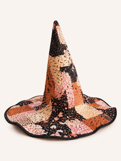 H.PAI Cute Halloween Patchwork Handcrafted Quilted Witch Hat