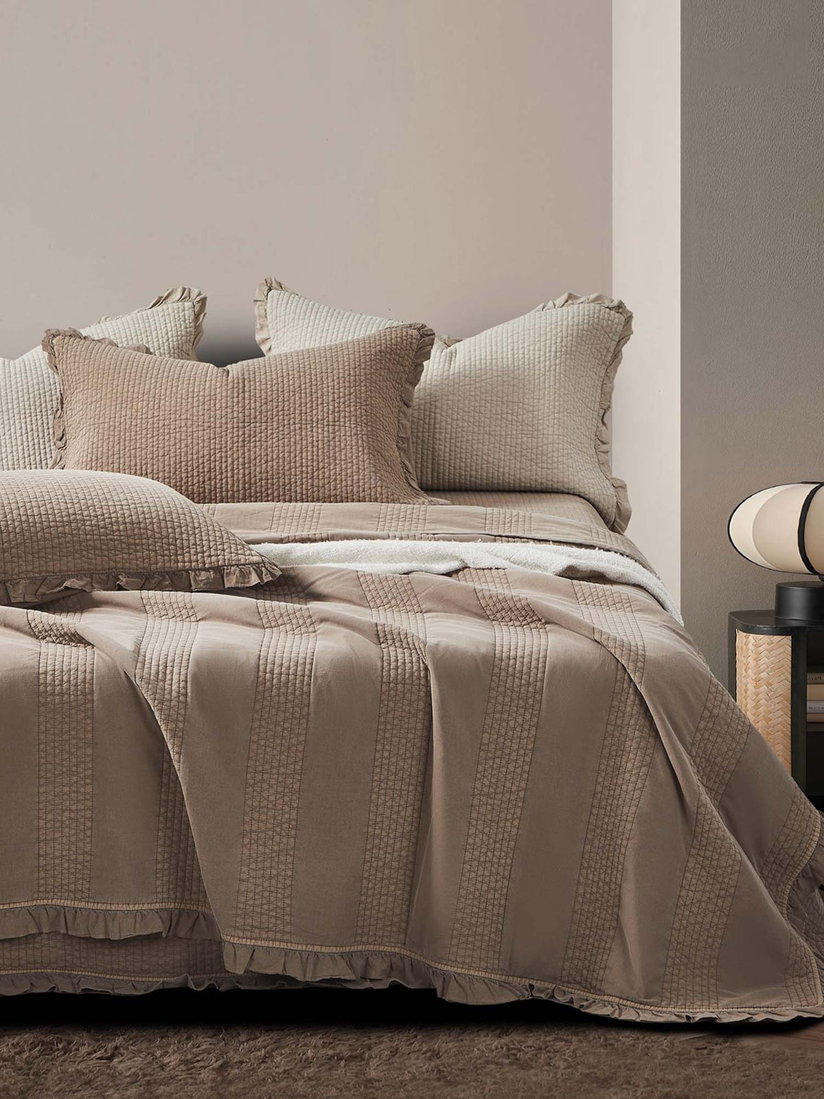 Classic Stripe Quilted 3-Piece Bedding Set