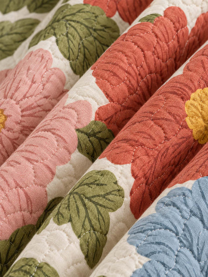 Cottage Garden Floral Quilted 3-Piece Bedding Set