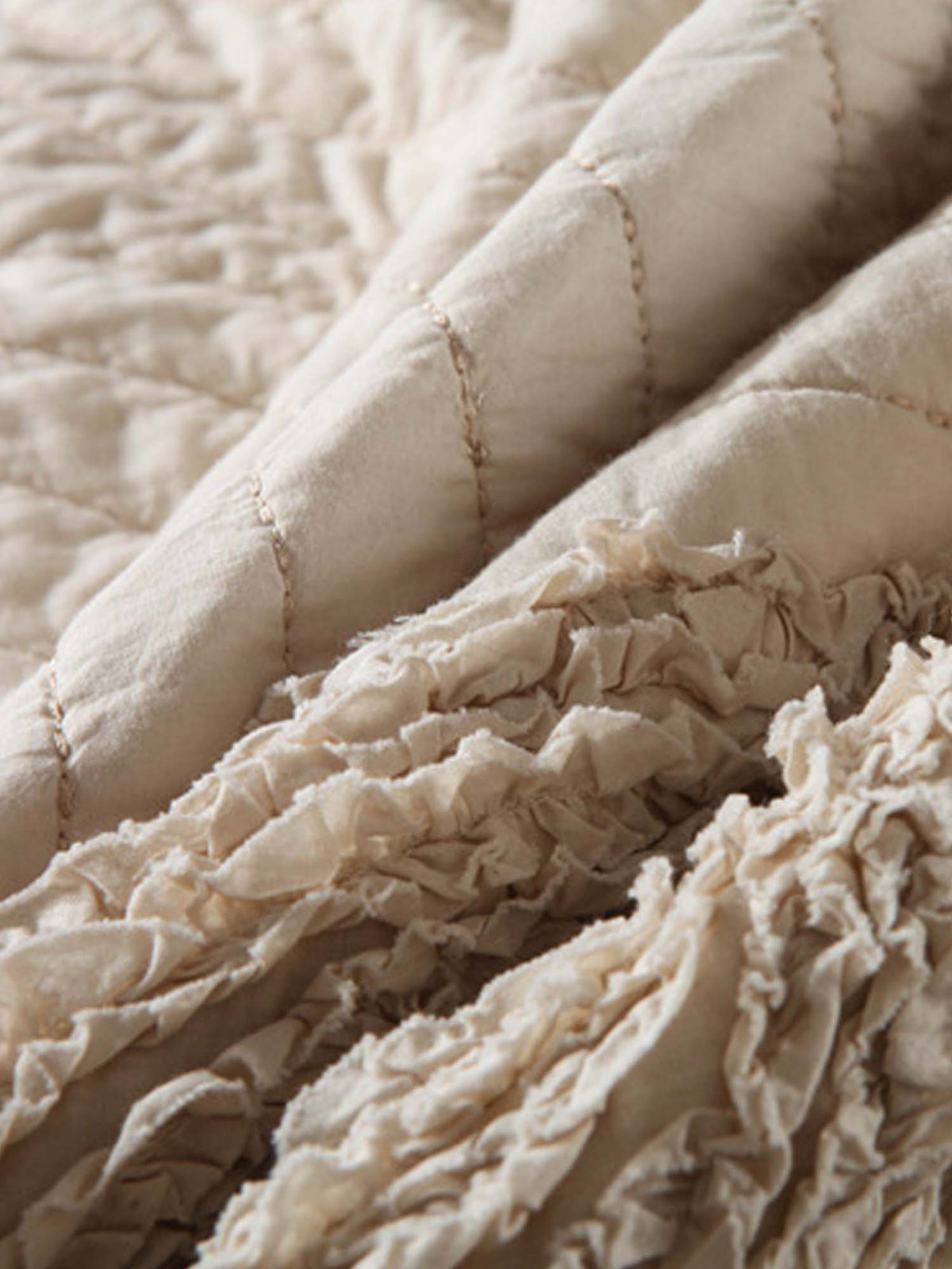 Neutral Textured Circles Quilted 3-Piece Bedding Set