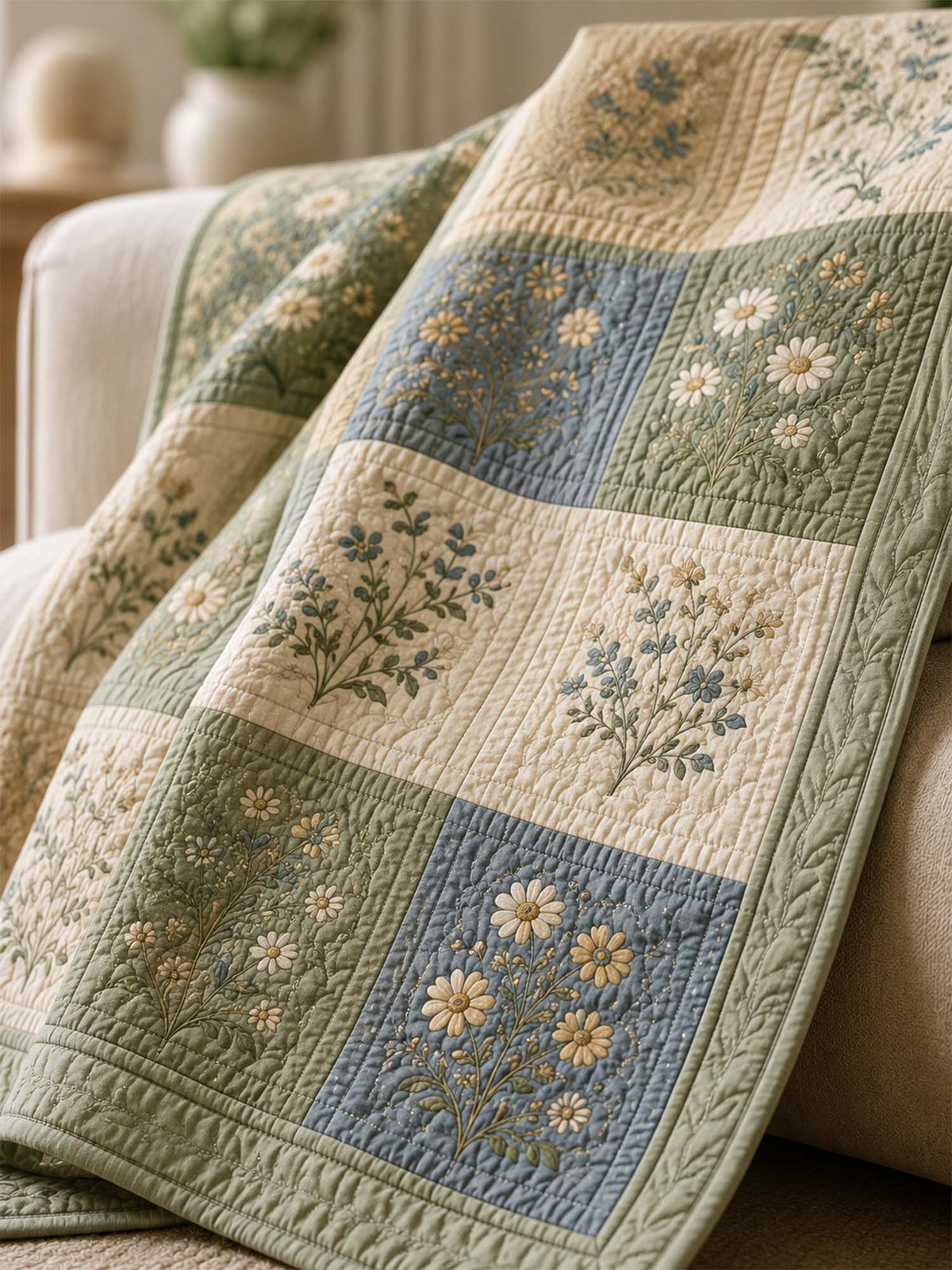 Wildflower Meadow Quilted Blanket