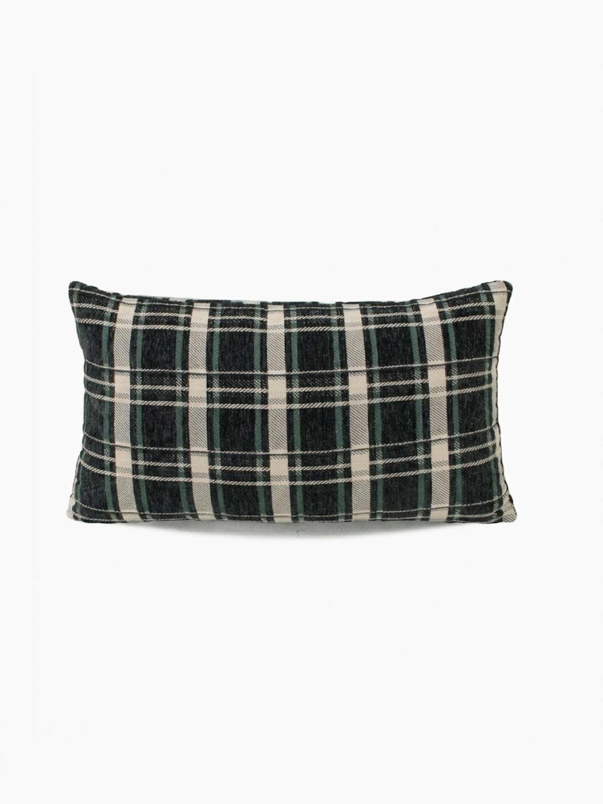 Dark Green Tartan Lumbar Pillow Cover