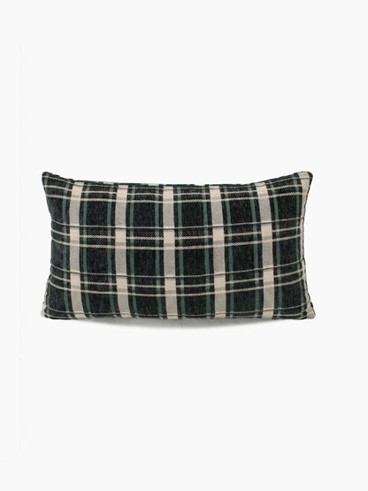 Dark Green Tartan Lumbar Pillow Cover