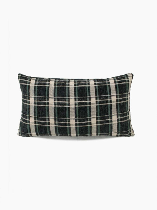Dark Green Tartan Lumbar Pillow Cover