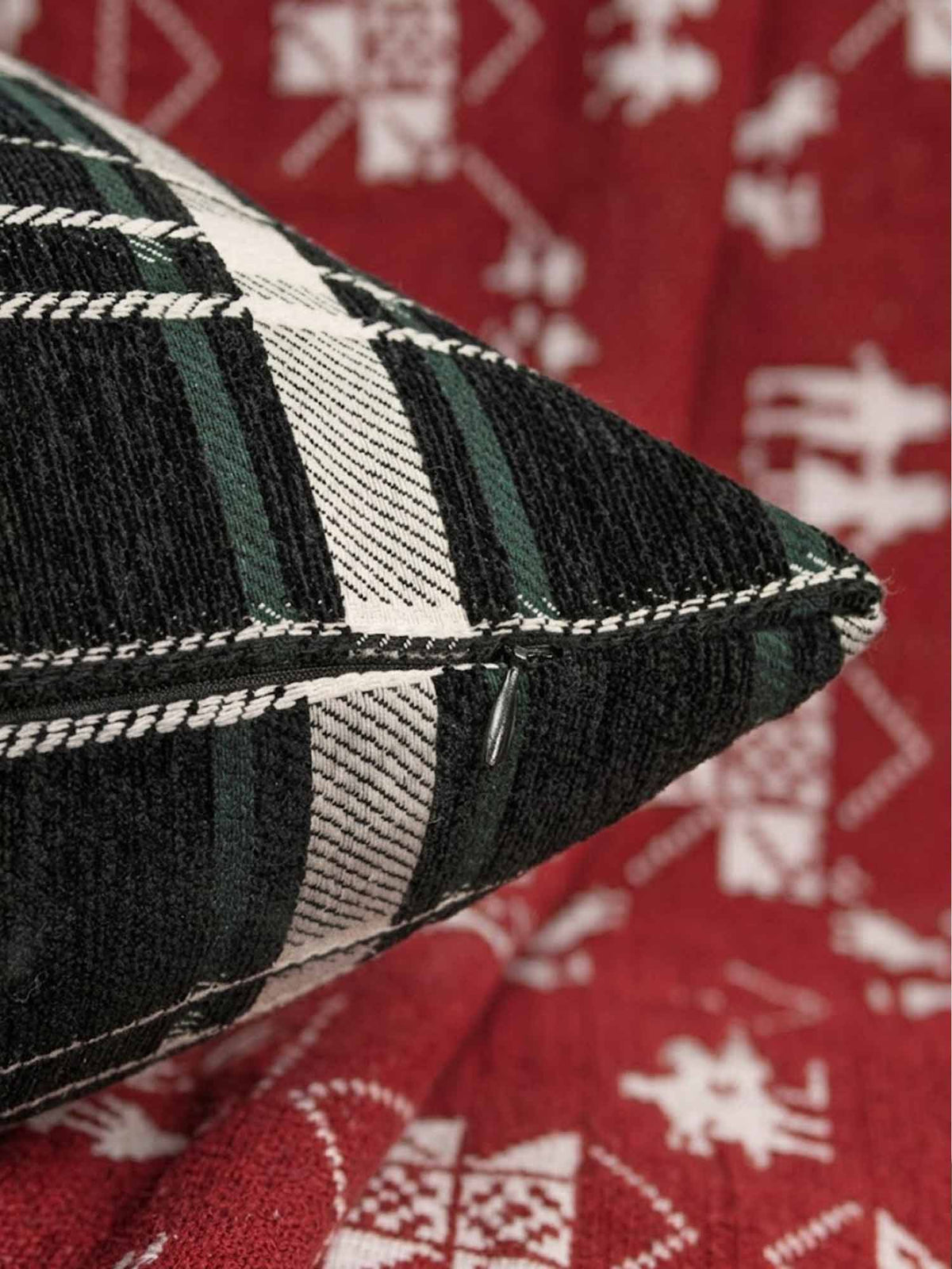 Green Plaid Pillow Cover