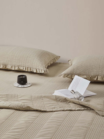 Classic Stripe Quilted 3-Piece Bedding Set