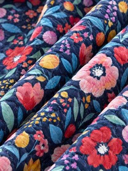 Wildflower Garden Reversible 100% Cotton Quilted 3-Piece Bedding Set
