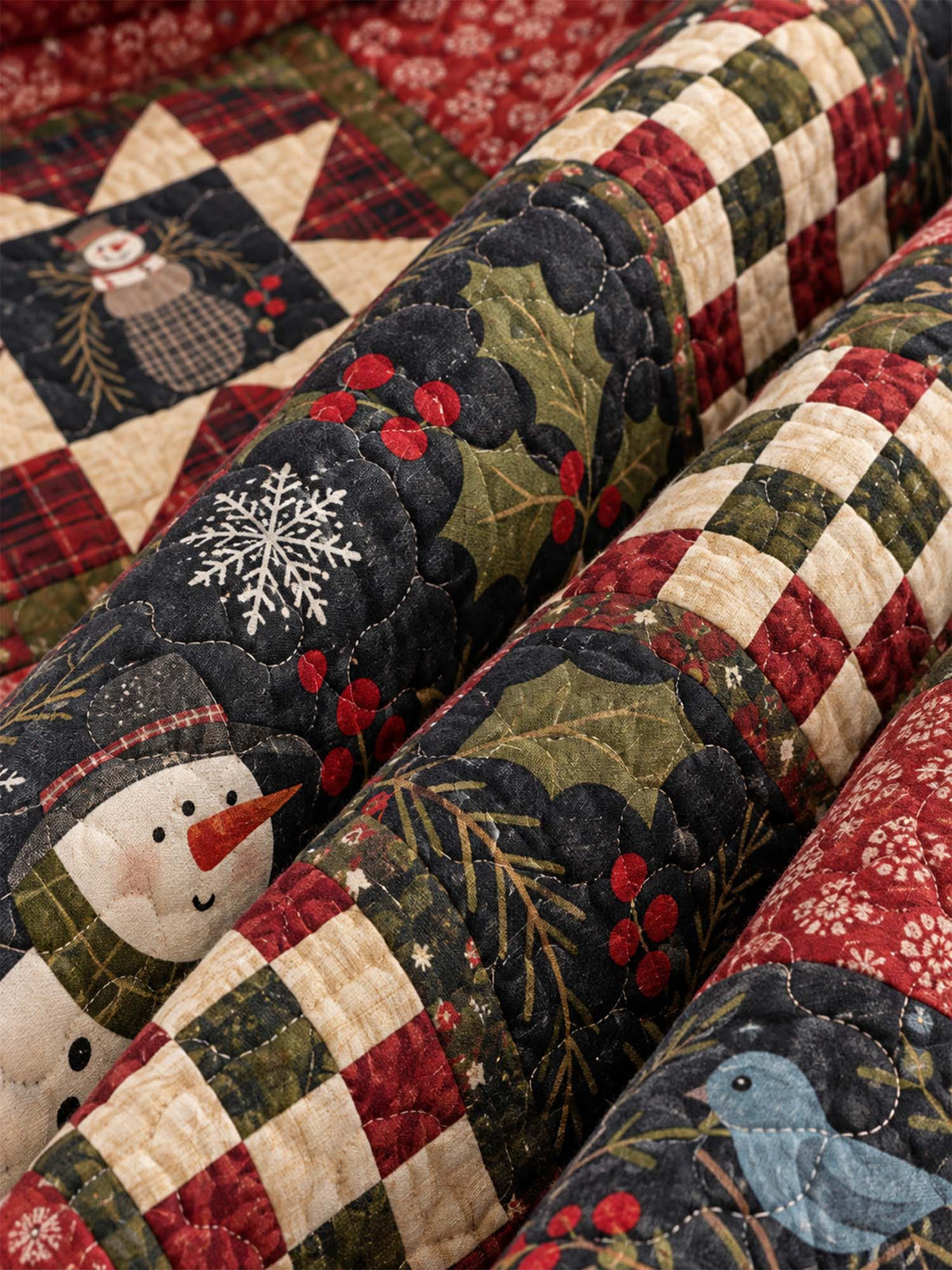 Let It Snow Woodland Patchwork Quilted 3-Piece Bedding Set