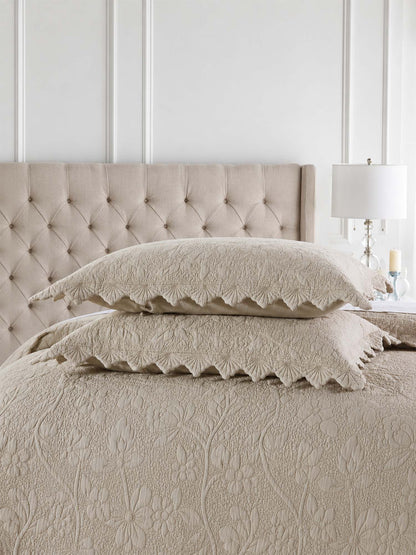 Serene Blossom 100% Cotton Floral Quilted Bedding Set