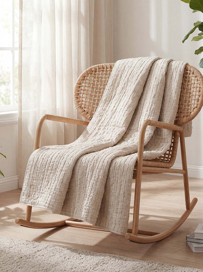 Solid Color Quilted 3‑Piece Bedding Set