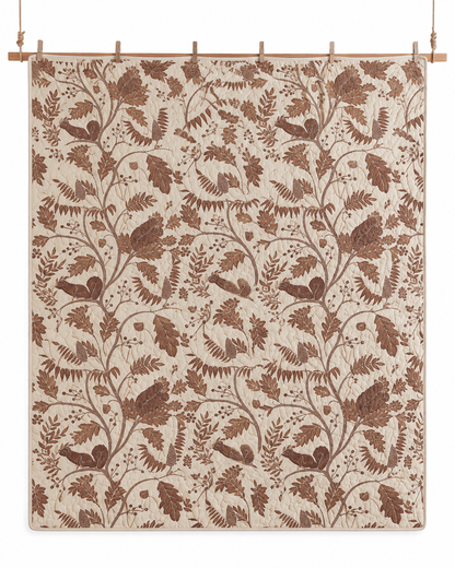 Woodland Animals and Leaves Quilted 3-Piece Bedding Set