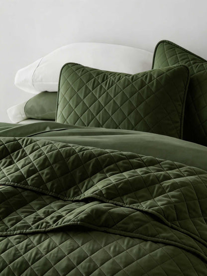 3-Piece Diamond Stitch Quilted Coverlet Set