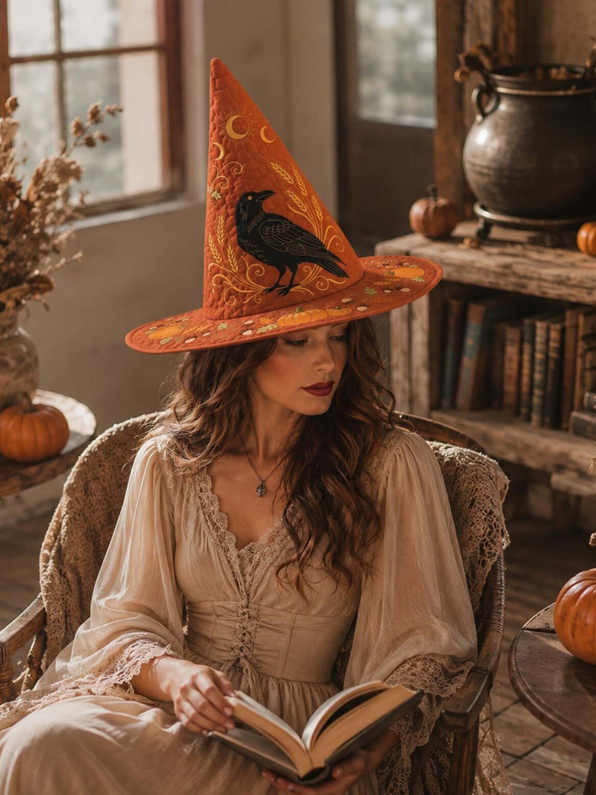 H.PAI Raven Autumn Harvest Quilted Witch Hat