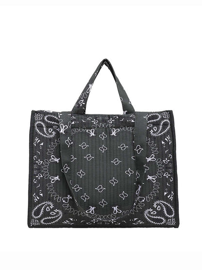 Vintage Bandana Paisley Quilted Tote Bag