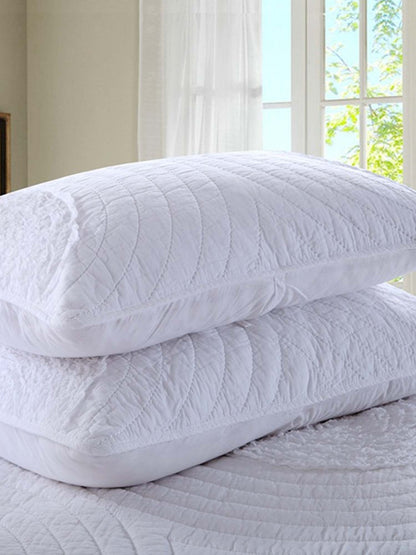 Neutral Textured Circles Quilted 3-Piece Bedding Set