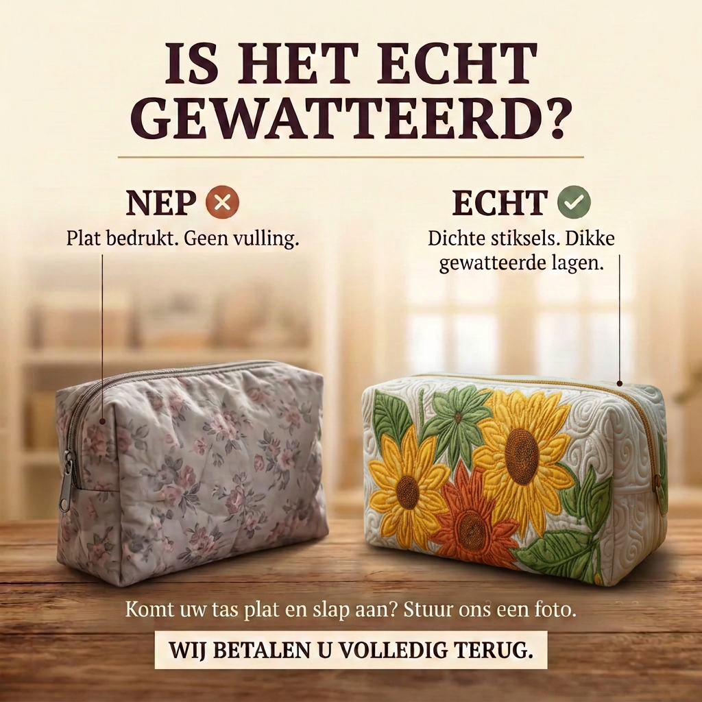 Gewatteerde make-uptas Bloemblaadjesdroom