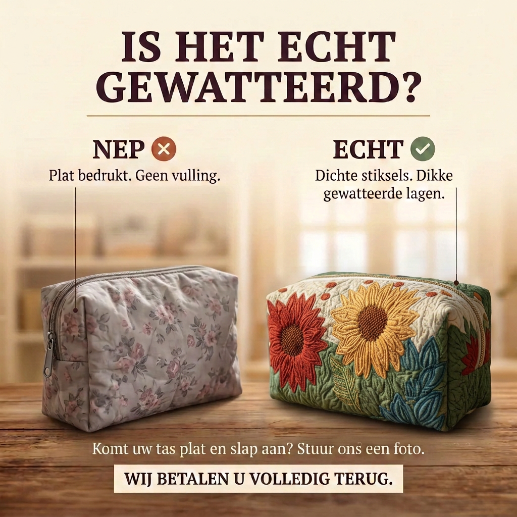 Gewatteerde make-uptas Bloemblaadjesgloed