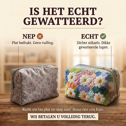 Gewatteerde make-uptas Bloemblaadjespad