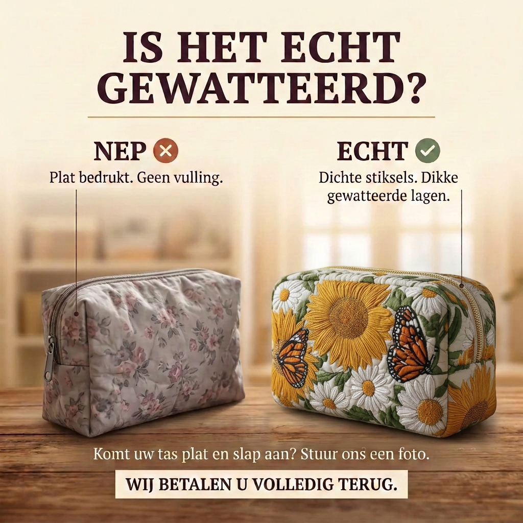 Gewatteerde make-uptas Bloemengloed