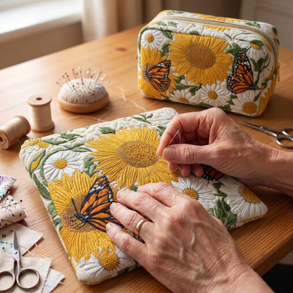 Gewatteerde make-uptas Bloemengloed