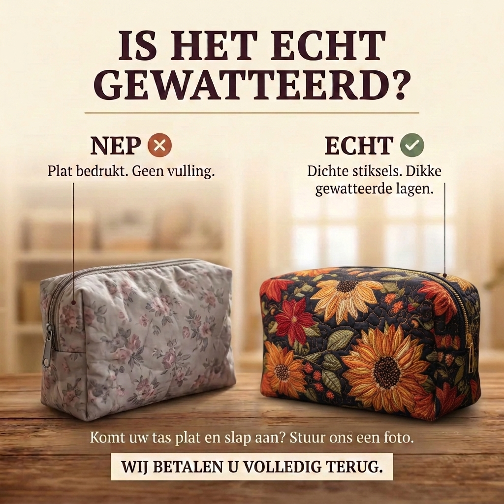 Gewatteerde make-uptas Bloemenschoonheid
