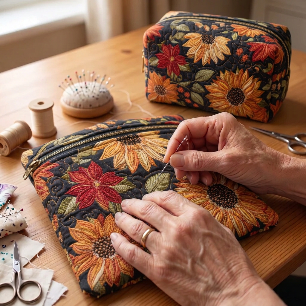 Gewatteerde make-uptas Bloemenschoonheid