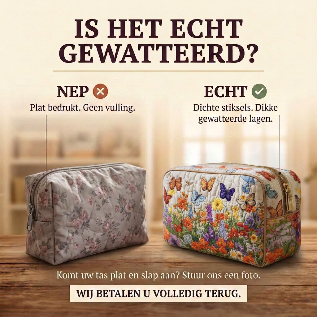 Gewatteerde make-uptas Bloementuin