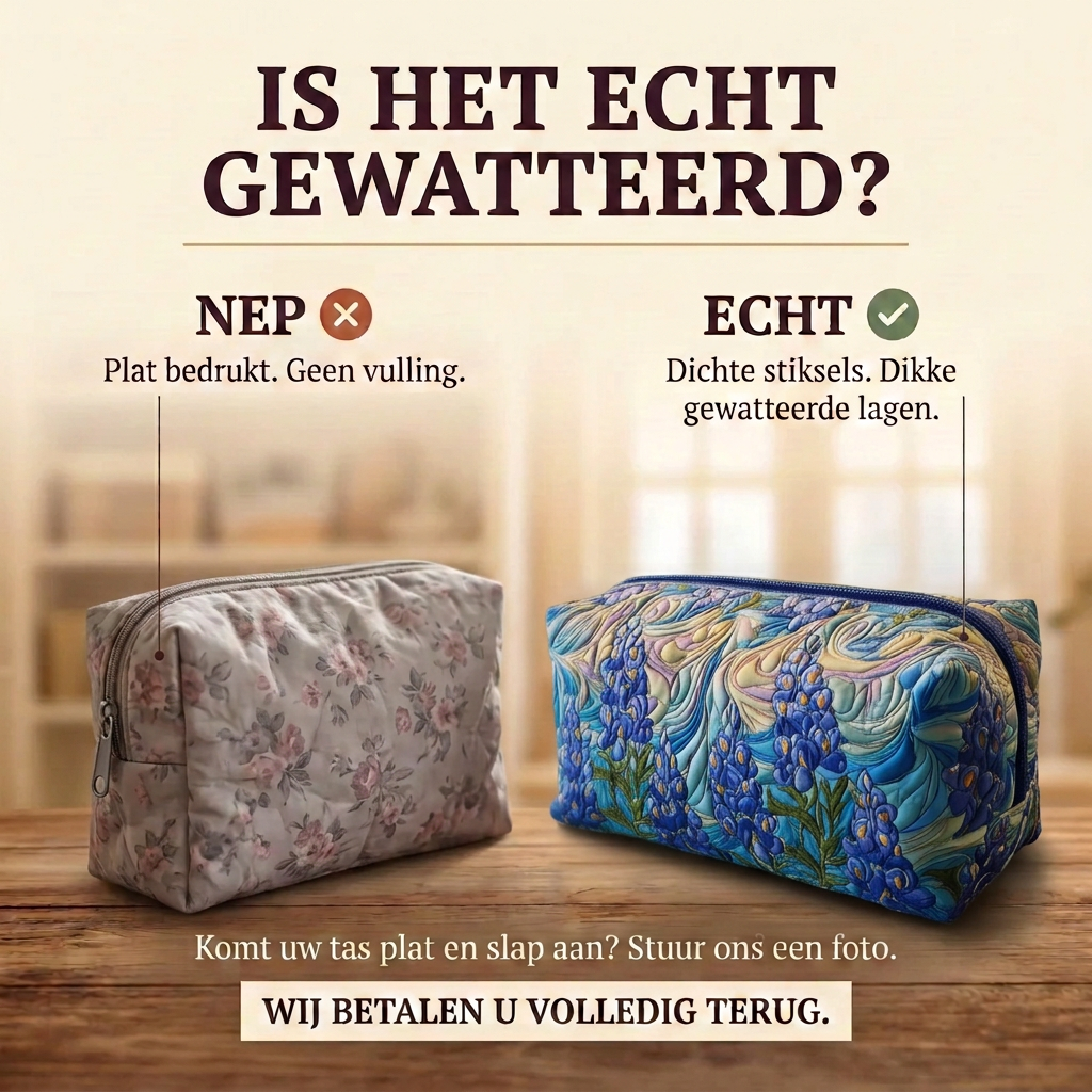 Gewatteerde make-uptas Bloemenwerveling
