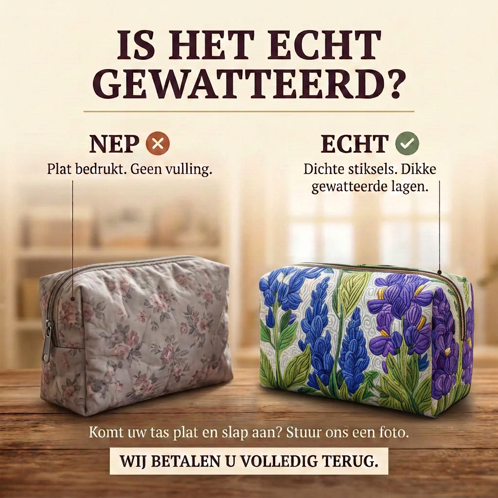 Gewatteerde make-uptas Bloesem van Licht
