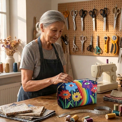 Gewatteerde make-uptas Boho-paddenstoel