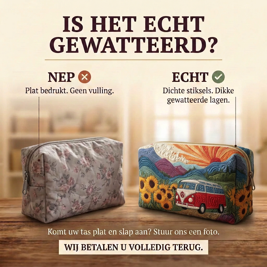 Gewatteerde make-uptas Droomrit door de Natuur