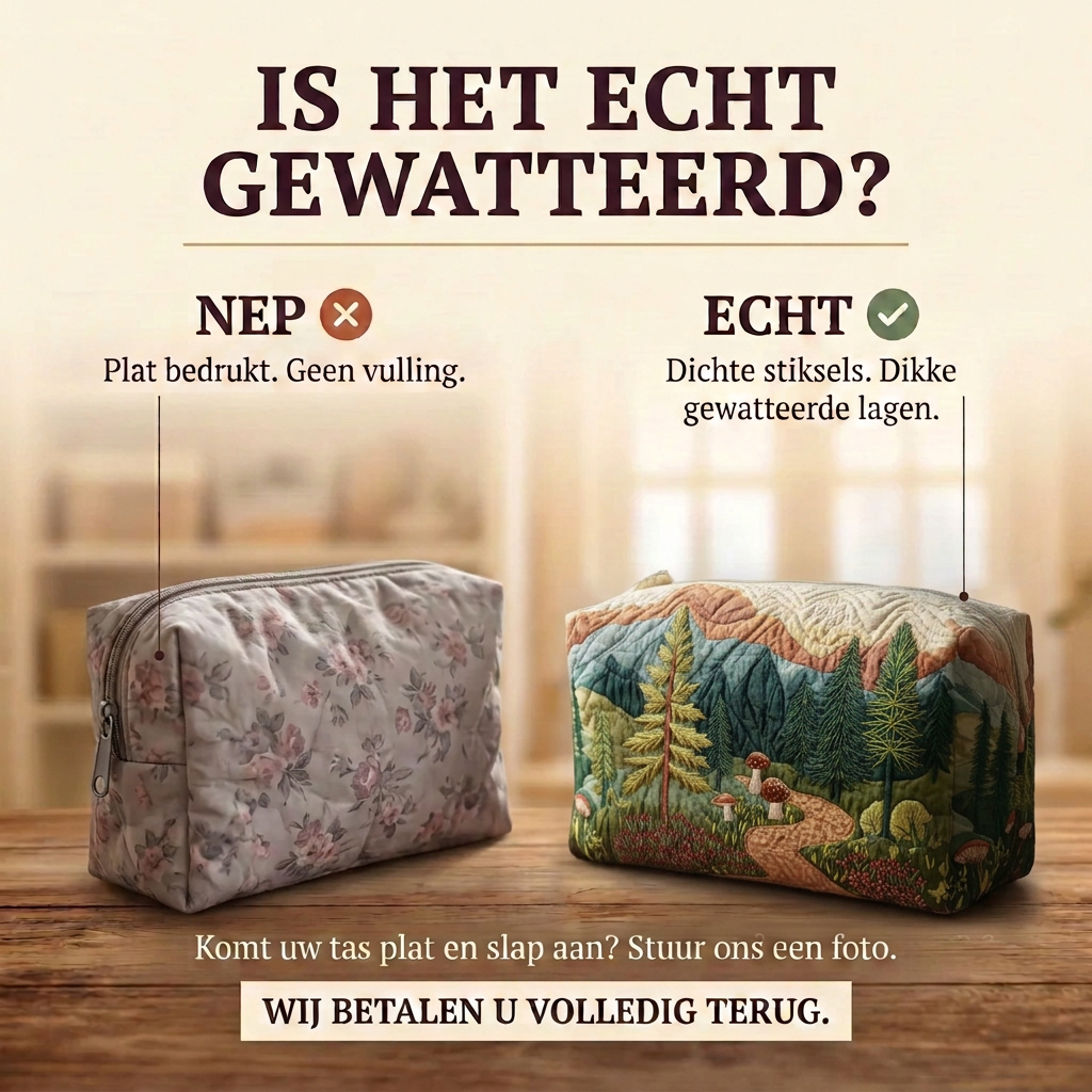 Gewatteerde make-uptas Eeuwig Woud