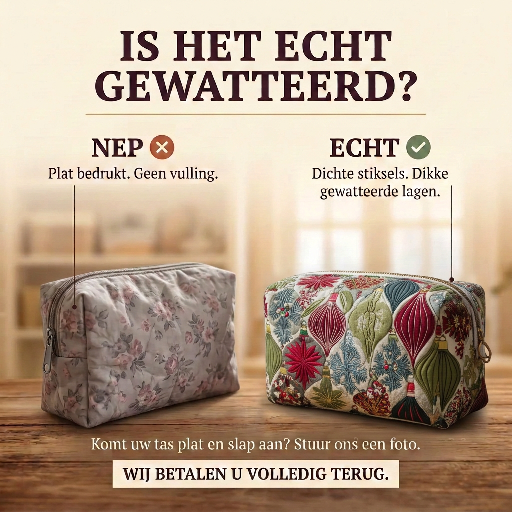 Gewatteerde make-uptas Fonkelende Kerstbal