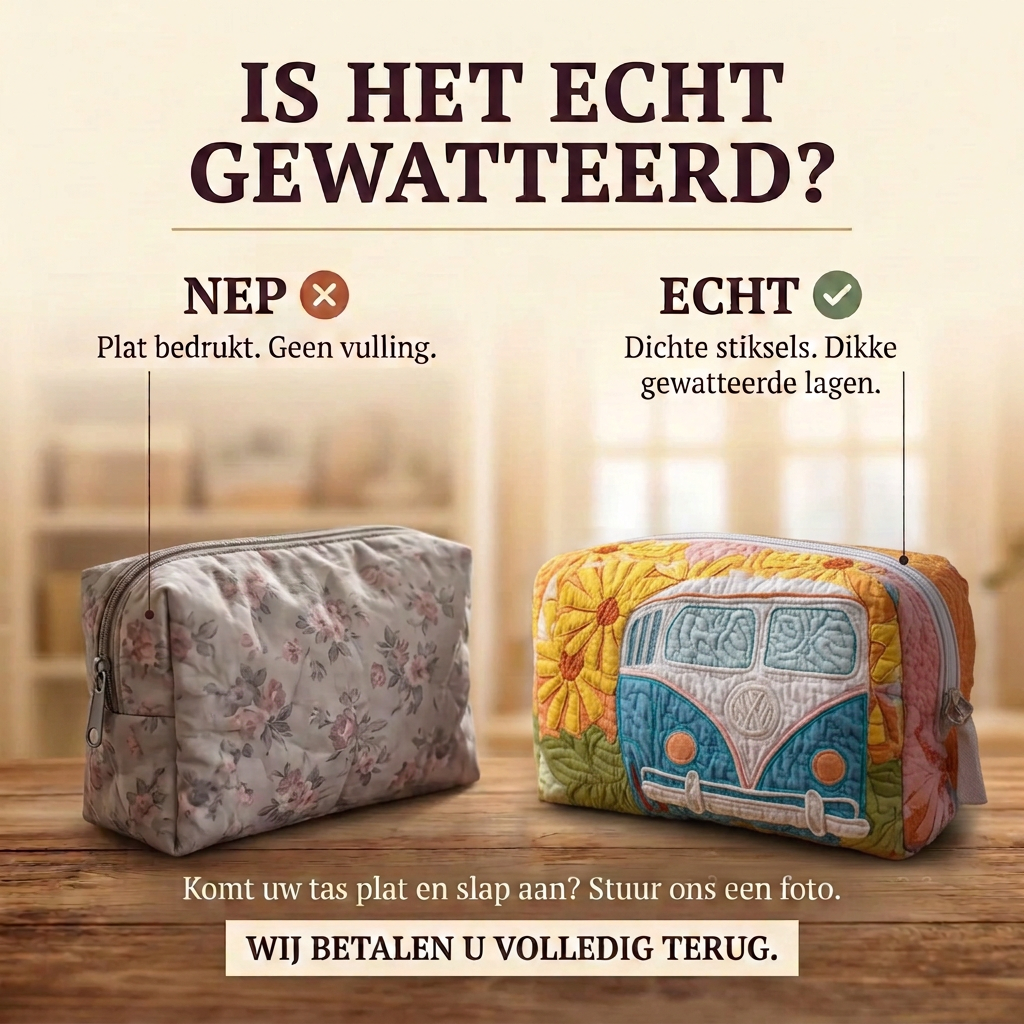 Gewatteerde make-uptas Gouden Horizon-busje
