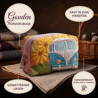 Gewatteerde make-uptas Gouden Horizon-busje