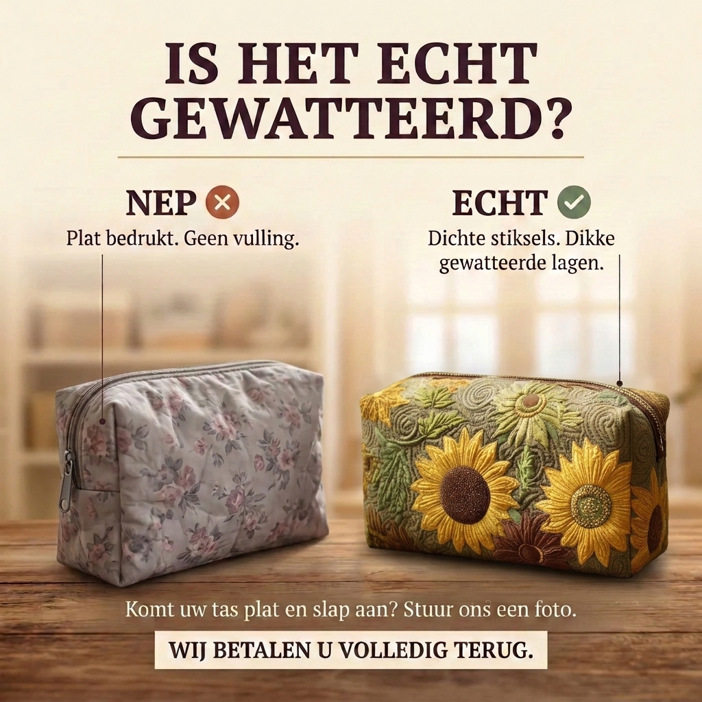 Gewatteerde make-uptas Gouden Veld